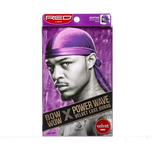 KISS RED Bow Wow Power Wave Velvet Luxe Durag (Burgundy) in Kuwait