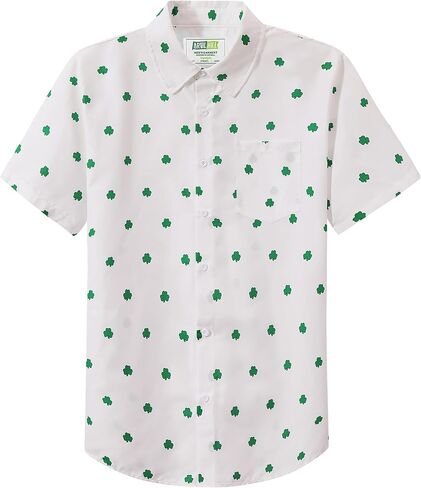 Arvilhill Men's St. Patrick’s Day Button Shirt Short Sleeve Shamrock Shirts (S-3XL) in Saudi Arabia