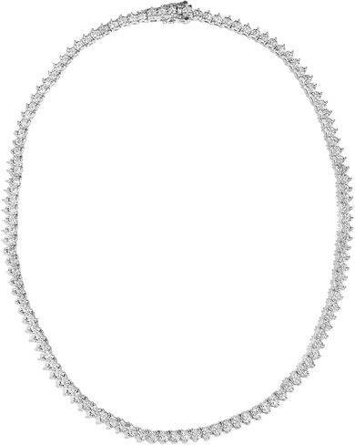 Charles & Colvard Sterling Silver Round Moissanite Tennis Necklace 5.57cttw DEW in Saudi Arabia