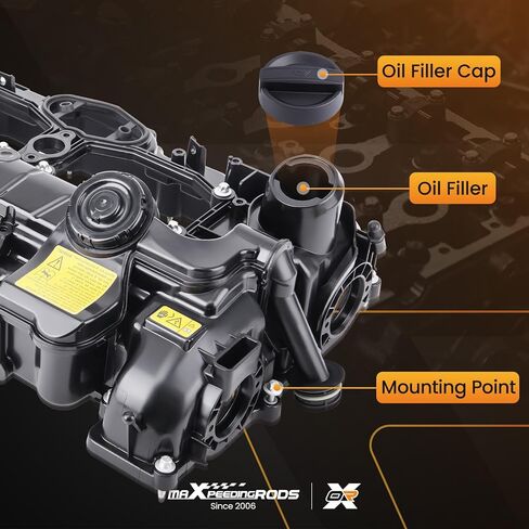 غطاء الصمام maxpeedingrods N20 مع مجموعة حشية BMW 328i 528i 320i 228i 428i X1 X3 X5 Z4 N20B20A 2012-2018 L4 2.0L استبدال 11127588412 11127625477 in Kuwait