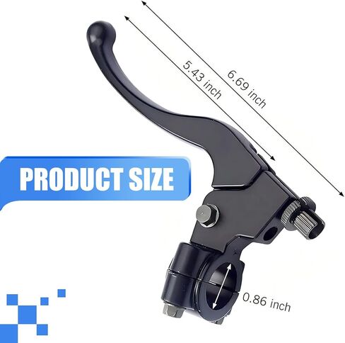 7/8" Left Clutch Lever Handle Cable, Motorcycle Left Clutch Brake Handle Lever Perch, Waterproof Anti-Breakage Brake Grip Set for 50cc 70cc 90cc 110cc 125cc 150cc Motocross ATVs (Black) in Saudi Arabia