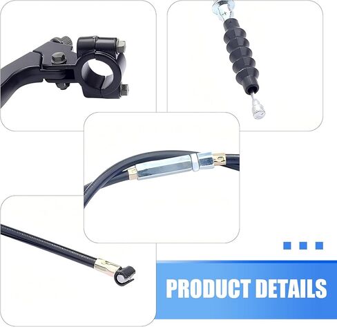 7/8" Left Clutch Lever Handle Cable, Motorcycle Left Clutch Brake Handle Lever Perch, Waterproof Anti-Breakage Brake Grip Set for 50cc 70cc 90cc 110cc 125cc 150cc Motocross ATVs (Black) in Saudi Arabia