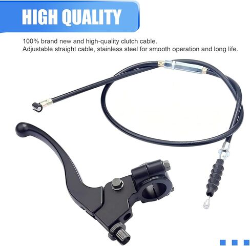 7/8" Left Clutch Lever Handle Cable, Motorcycle Left Clutch Brake Handle Lever Perch, Waterproof Anti-Breakage Brake Grip Set for 50cc 70cc 90cc 110cc 125cc 150cc Motocross ATVs (Black) in Saudi Arabia