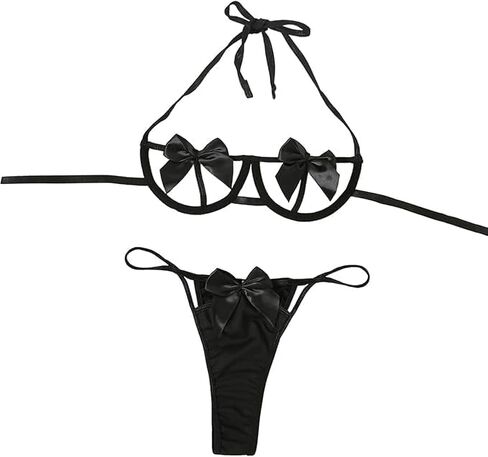 مجموعة الملابس الداخلية النسائية المثيرة Unwrap Me ربطة عنق الملابس الداخلية الدانتيل السلس الشريط الملابس الداخلية للسيدات عيد الحب الزي الأحمر in Kuwait