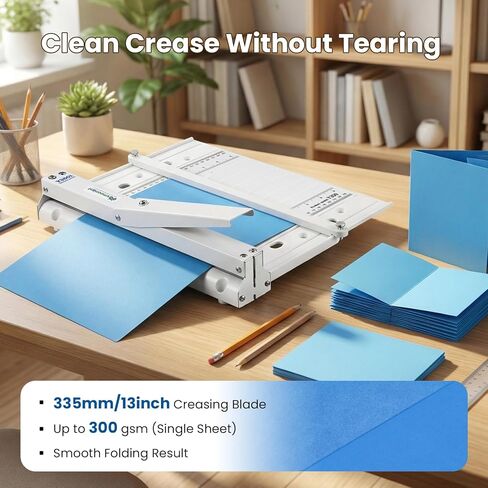 Mxmoonant Foldable Manual Creasing Machine 13'' with Metric/Imperial Scale, Up to 300gsm, Home Manual Creaser for DIY Invitations Greeting Cards, Covers in Saudi Arabia