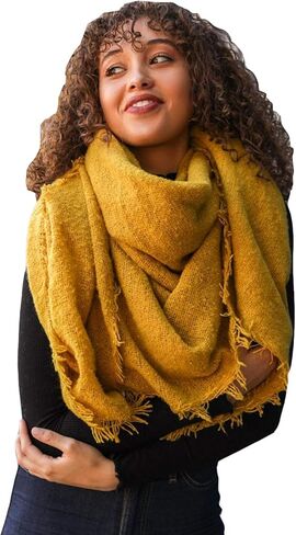 Plaid Blanket Scarf Solid Color Wrap Shawl Mohair Square Blanket Scarf for women in Saudi Arabia