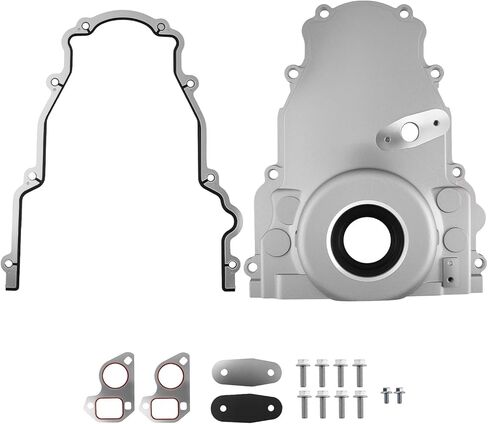 غطاء توقيت أمامي maxpeedingrods LS مع حشية كرنك ومجموعة مسامير لـ LS2 LS3 Gen 4 LSx شيفروليه جي إم سي بويك هامر بونتياك كاديلاك 4.8L 5.3L 6.0L 6.2L 12633906 12600326 ألومنيوم مصبوب in Kuwait