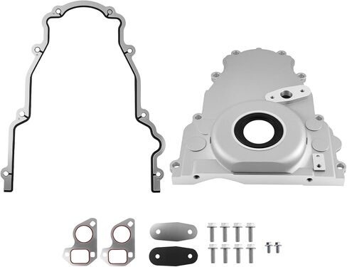 غطاء توقيت أمامي maxpeedingrods LS مع حشية كرنك ومجموعة مسامير لـ LS2 LS3 Gen 4 LSx شيفروليه جي إم سي بويك هامر بونتياك كاديلاك 4.8L 5.3L 6.0L 6.2L 12633906 12600326 ألومنيوم مصبوب in Kuwait