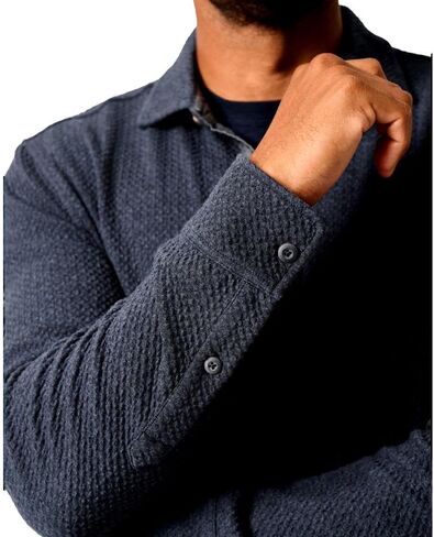 johnnie-O Men's Ruettiger Knit Shacket, Indigo in Saudi Arabia
