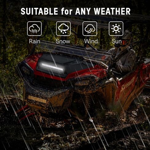 Sport Hood Scoop with LED Spotlight for Honda Pioneer 1000 16-25, Black Front Hood Cover with LED Auxiliary Light for Honda Pioneer 1000 3p 5p 6p 2016-2025 Accessories in Saudi Arabia
