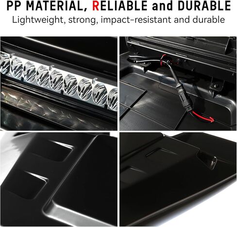 Sport Hood Scoop with LED Spotlight for Honda Pioneer 1000 16-25, Black Front Hood Cover with LED Auxiliary Light for Honda Pioneer 1000 3p 5p 6p 2016-2025 Accessories in Saudi Arabia