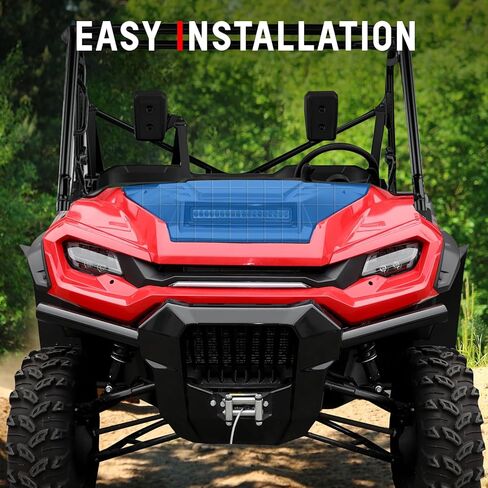 Sport Hood Scoop with LED Spotlight for Honda Pioneer 1000 16-25, Black Front Hood Cover with LED Auxiliary Light for Honda Pioneer 1000 3p 5p 6p 2016-2025 Accessories in Saudi Arabia
