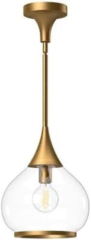Hazel 10" Pendant Light | Aged Gold Finish | Clear Glass Shade | Modern Classic Pendant Light | Made of Steel and Glass | 10.13" D x 12.75" H | PD524110AGCL in Saudi Arabia