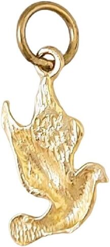 14k Yellow Gold Pigeon Dove Bird Pendant/Charm, Made in USA in Saudi Arabia