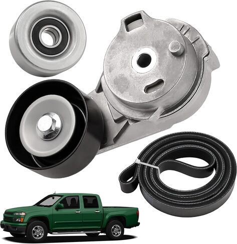 90K-38178A Serpentine Drive Belt Tensioner Pulley Idler Pulley Compatible with 2004-2012 Chevrolet Colorado GMC Canyon Hummer H3 Isuzu i-280/290/350/370 Replaces K49280B 38178 49280 89269 in Saudi Arabia