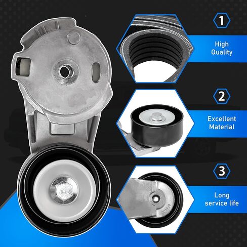 90K-38178A Serpentine Drive Belt Tensioner Pulley Idler Pulley Compatible with 2004-2012 Chevrolet Colorado GMC Canyon Hummer H3 Isuzu i-280/290/350/370 Replaces K49280B 38178 49280 89269 in Saudi Arabia