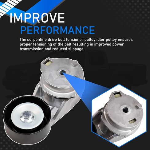 90K-38178A Serpentine Drive Belt Tensioner Pulley Idler Pulley Compatible with 2004-2012 Chevrolet Colorado GMC Canyon Hummer H3 Isuzu i-280/290/350/370 Replaces K49280B 38178 49280 89269 in Saudi Arabia