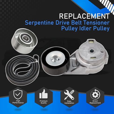 90K-38178A Serpentine Drive Belt Tensioner Pulley Idler Pulley Compatible with 2004-2012 Chevrolet Colorado GMC Canyon Hummer H3 Isuzu i-280/290/350/370 Replaces K49280B 38178 49280 89269 in Saudi Arabia