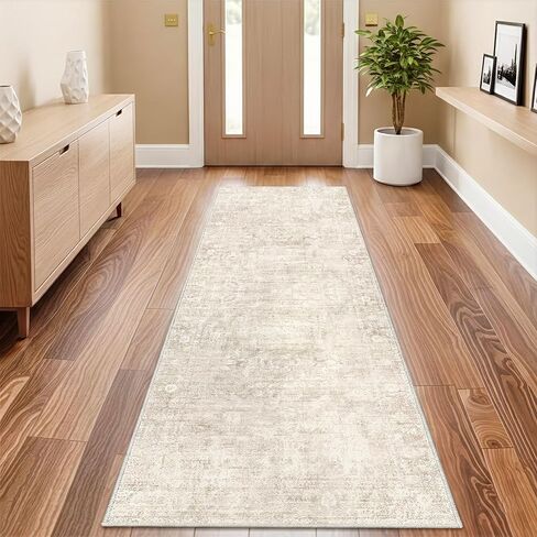 Homemate Washable Rug 8x10 Area Rugs - Vintage Faux Wool Rugs for Living Room Bedroom Dining Room - Non Slip Foldable Carpet Indoor Area Rug for Home Decor（8'x10', Beige in Saudi Arabia