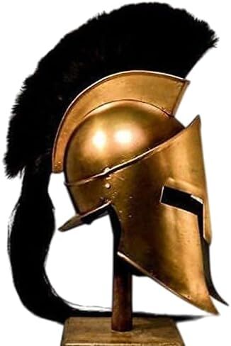 Spartan Warrior Medieval Greek Corinthian Helmet Replica with Black Plume | 18G Steel Full-Size Wearable Armor Helmet for Cosplay, LARP, Display & Collectible Home Décor in Saudi Arabia