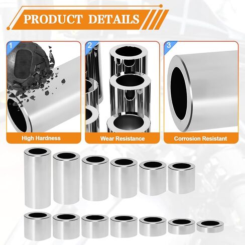 Wheel Axle Spacer Kit I.D. 3/4" (0.75) - O.D. 1-1/8" (1.125) CNC Aluminum for Harley Bobbers Choppers Dyna Softail & Touring Road king Street glide Electra glide Sportster 1200 883, 13 PCS in Saudi Arabia