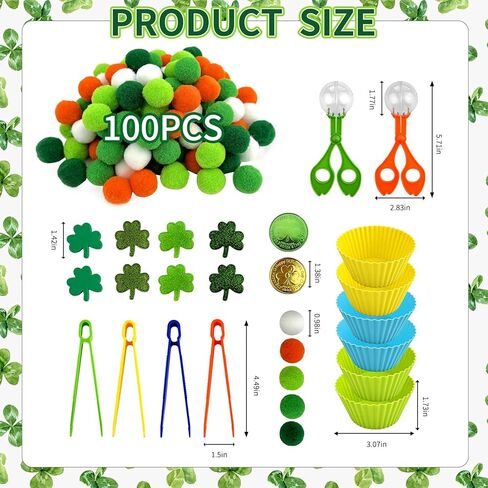 212Pcs St. Patrick‘s Day Shamrock Sensory Bin Fillers - Spring Sensory Collection: Learning Activities for Sorting, Counting and Fine Motor Skills in Saudi Arabia