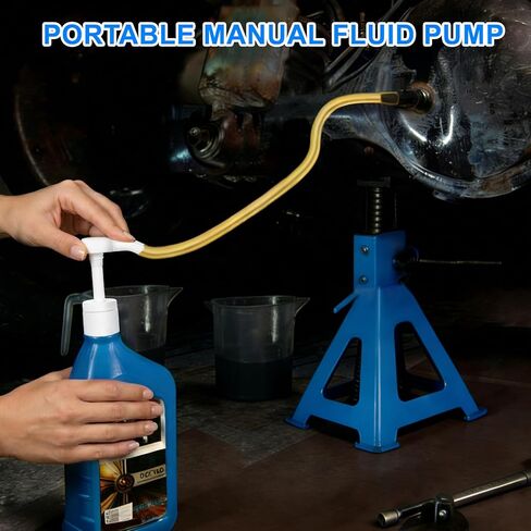 Fluid Pump for Standard Quart Bottles, 8cc Per Stroke, Premium Transmission Fluid Pump with 3rd Hand Adapter and Flexible Tube, Transfer Gear Oil, Transmission & Differential Fluid (28mm) in Saudi Arabia