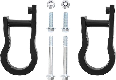 2PCS Front Bumper Tow Hooks Compatible with 2007-2019 Chevy Silverado GMC Sierra 1500 Replacement for 84072463 Steel (Black) in Saudi Arabia