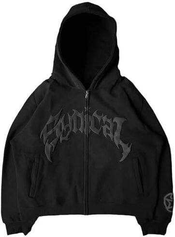 EMMIOL Balaclava Oversized Full Zip Hoodie With Built-In Wind Proof Mask Long Sleeve Pullover Sweatshirt With Pocket in Saudi Arabia
