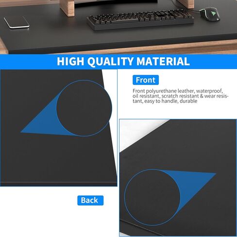 AKOZLIN Desk Pad Protector with Edge Office Anti-Push Desk Cover Mat with Lip Waterproof TPU Surface Desk Blotter with Lip Mouse Mat in Saudi Arabia