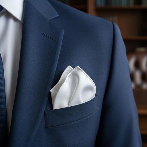 Pocket Squares for Men, 10 Packs Soild Color Silk Handkerchief Reusable White Satin Suit Pocket Squares for Men in Saudi Arabia