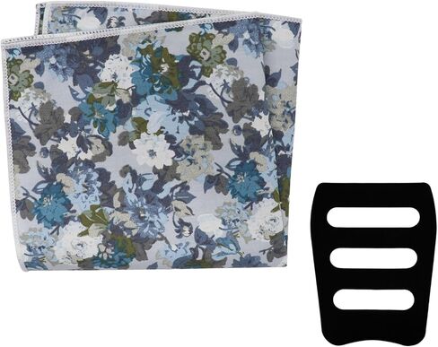 Floral Mens Handkerchiefs Cotton Hankies for Men with Pocket Square Holder Flower Pocket Squares for Men Wedding Work in Saudi Arabia