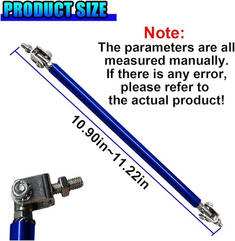 YoRise 2PCS 8 "-11" قضبان تبختر السيارة القابلة للتعديل، قضبان تبختر الشفة الأمامية للسيارات، قضبان دعم الشفاه الأمامية، ملحقات التعزيز الخارجي للمركبة العالمية (أزرق) in Kuwait