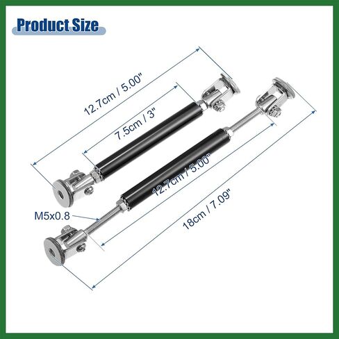 Motoforti Universal قابل للتعديل من سبائك الألومنيوم 3 "-5" 75 مم ممتص الصدمات الأمامي للسيارة مقسم دعامة قضيب ربط القضبان باللون الأسود - عبوة من قطعتين تدوم طويلاً in Kuwait