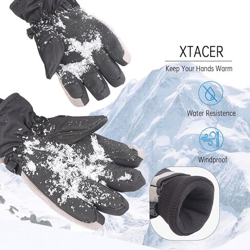 XTACER Kids Ski Snow Gloves Snowboard Winter Warm Cold Weather Gloves for Boys Girls Children in Saudi Arabia