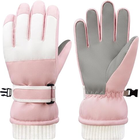 Kids Waterproof Ski Winter Gloves Cold Weather Warm Fleece Snowboard Snow Mittens Gifts for Boys Girls Windproof in Saudi Arabia
