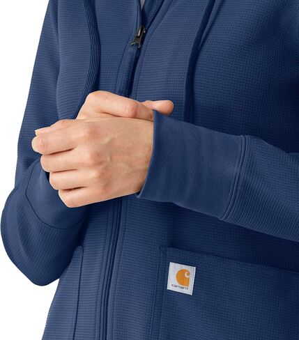 Carhartt Layers Scrubs for Women, Full Zip Waffle Hoodie - Navy, M in Saudi Arabia