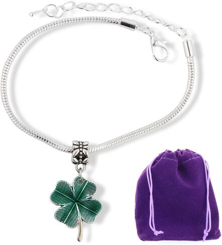 Clover Bracelet for Women - Stainless Steel Snake Chain with Metal Alloy Charm, Elegant Good Luck Gifts, Ideal Clover Bracelets for Women, Perfect Accessory for All Occasions in Saudi Arabia