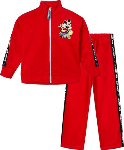 Disney Mickey Mouse Zip Up Jacket and Pants Tracksuit Outfit Set Toddler to Big Kid Sizes (2T - 10-12) in Saudi Arabia