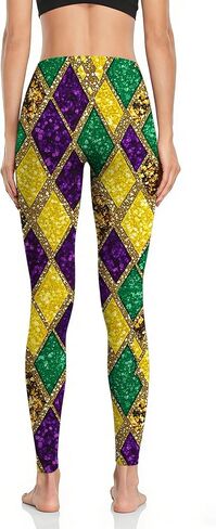 Mardi Leggings for Women Carnival Fat Tuesday High Waist Yoga Pants New Orleans Party Gift Tights Outfit in Saudi Arabia