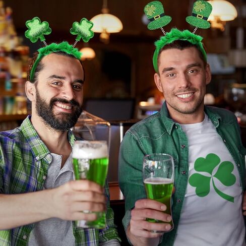 8 Pack St. Patrick's Day Headband Head Boppers, Lucky Green Shamrock and Leprechaun Hat Irish Flag Pattern, St. Paddy’s Day Accessories for Adults Party Favors, Irish Festival Parade Decorations in Kuwait