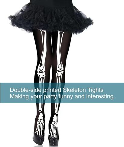 Skeleton Tights Zombie Legging with Feet, Black Halloween Skeleton Costume Skull Stocking Day of The Dead Scar Socks (US, Alpha, Small, Regular, Regular, BLACK) in Saudi Arabia