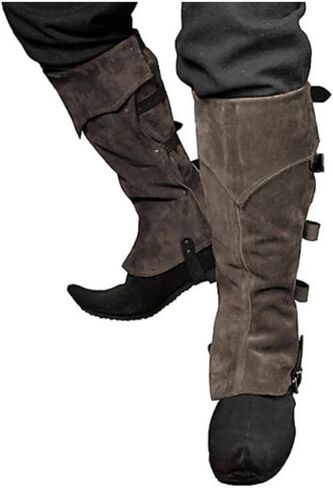 Medieval Boot Covers Steampunk Vintage Leg Armor Gaiters Protective Shoes Cover Halloween Cosplay Props Costume in Saudi Arabia