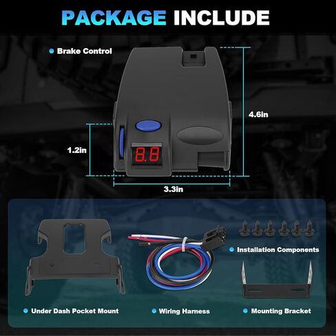 Trailer Brake Controller with 1-3 Axles Compatible with Ford GM Chevy Dodge RAM Toyota Jeep LED Display, Plug and Play, Replace#90160 in Saudi Arabia