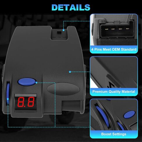 Trailer Brake Controller with 1-3 Axles Compatible with Ford GM Chevy Dodge RAM Toyota Jeep LED Display, Plug and Play, Replace#90160 in Saudi Arabia