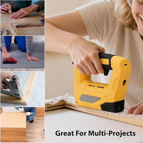 Diydeg Electric Staple Gun, 4.2V Rechargeable 2 in 1 Cordless Stapler, Professional Nail Gun with 3000 Pieces Nails and Staples for Upholstery, Home, Wood (2000mAh Electric Staple (with 3000Pcs in Saudi Arabia