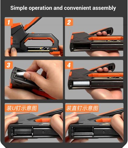 Staple Gun 6 in 1 Heavy Duty Stapler Nail Gun with 6 Types Nails Staple Remover for Fixing Material Decoration Carpentry Furniture in Saudi Arabia