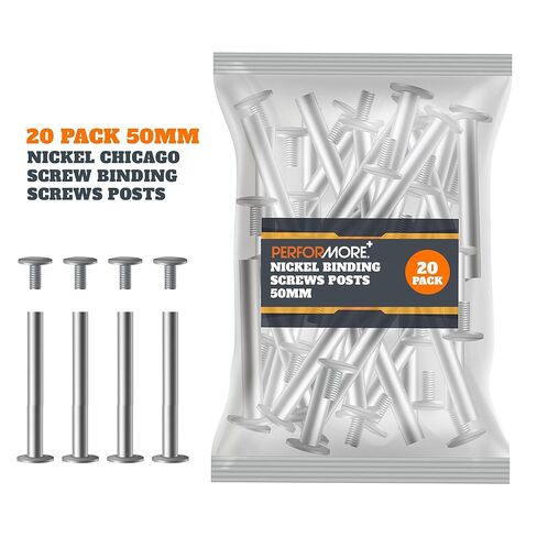 20 Pack of Chicago Screw Post Binding Screws, 50mm Nickel Plated Metal Screw Posts for Scrapbooking, Photo Albums, Binding Leather Repair in Saudi Arabia