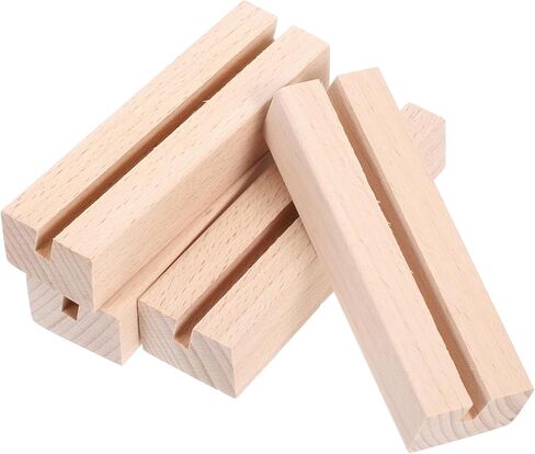 Sewroro 4pcs Wooden Calendar Stand Business Card Desk Display Tabletop Place Card Holders Wedding Table Number Holders in Saudi Arabia
