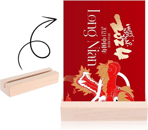 Sewroro 4pcs Wooden Calendar Stand Business Card Desk Display Tabletop Place Card Holders Wedding Table Number Holders in Saudi Arabia